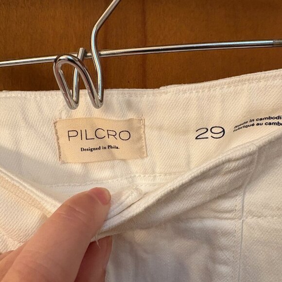 Pilcro Cropped Wide Leg White Denim Size 29 $150 Retail - Picture 3 of 3